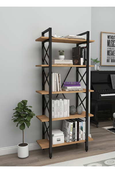 UmkaHome KİTAPLIK 5 RAFLI  , ÇOK AMAÇLI EV OFİS DEKORATİF KİTAPLIK