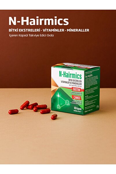n-hairmics Saç Dökülmesine Karşı Destek, Bitki Ekstreleri Vitamin ve Minerall...