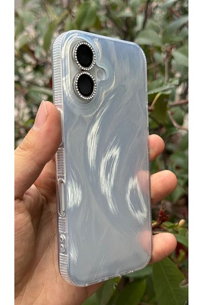 KVK PRİVACY حافظة هولوجرام ريشة متوافقة مع هاتف iPhone 16، غطاء مضاد للصدمات