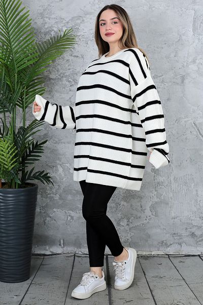 ATEMODAA Oversized Stripes Women's Sweater