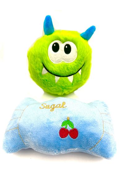 Tasma Market Vikvik Cute Beast and Pillow Plush Dog Toy Set with Rustle Sound