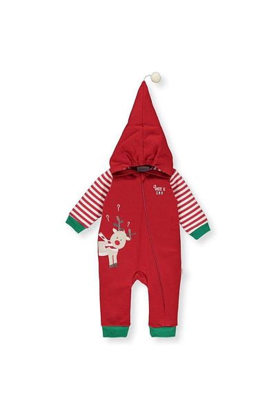 Bebetto New Year's Baby Boy Romper - Without Booties, Red K 3769