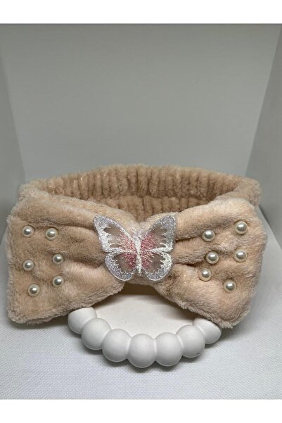 ZD JEWELRY Peluş kelebek li incili Kız Çocuk Genç Yetişkin Makyaj Spa Spor Ba...
