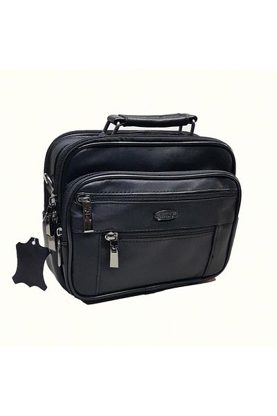 Strong Horizontal Men's Leather Handbag-Medium Size