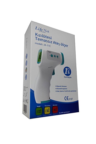 Life Net Medikal Temassız Ateş Ölçer Kızıl Ötesi Vücut Ve Alından Termometre Ja-11c