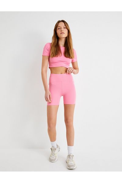 Koton Biker Leggings Sports High Waist Slim Fit with Stitching Detail