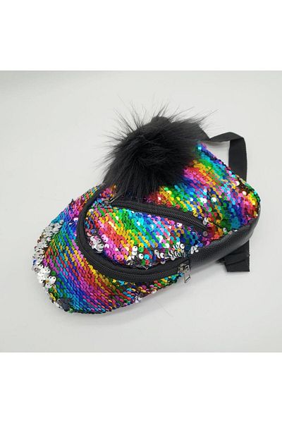Sanalbolluk Colorful Sequin Children's Chest Bag - Rainbow Design