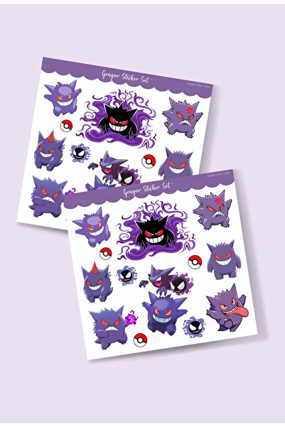 MiniThingsArt Gengar - Pokemon - Shadow- Sticker - parlak kağıt 2'li set