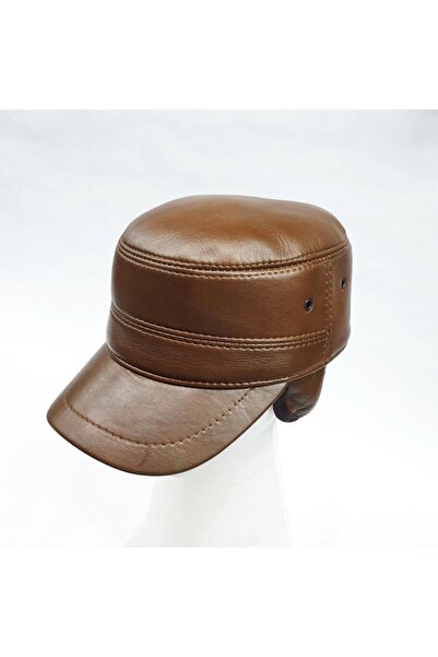 Sanalbolluk Castro Model Brick Color Leather Hat