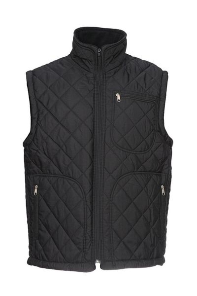 Sanalbolluk Diamond Stitched Three Pocket Fleece Vest Black Color