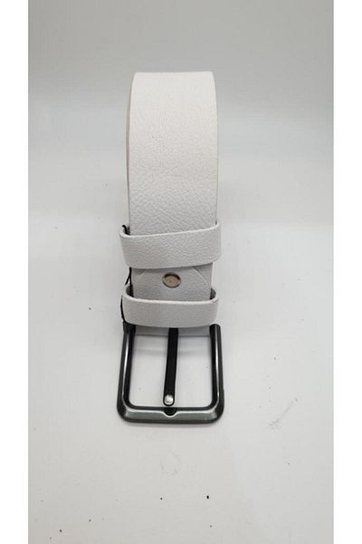 Sanalbolluk Luxury Leather White Color Sports Jeans Belt