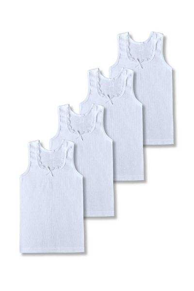 Perakids 100% Cotton Girl's Undershirt Underwear Set of 4