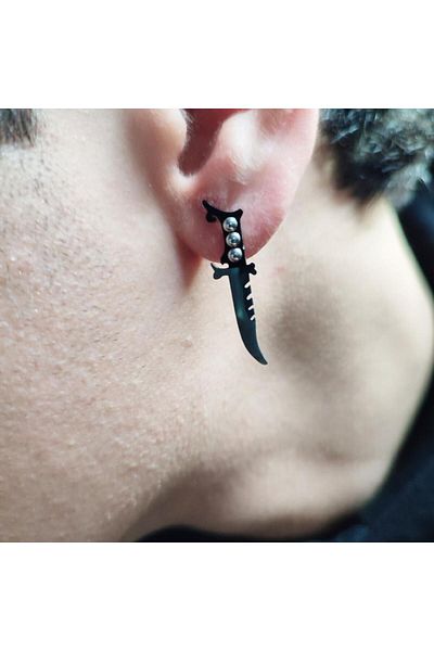 Sanalbolluk Rambo Knife Model Men's Earrings
