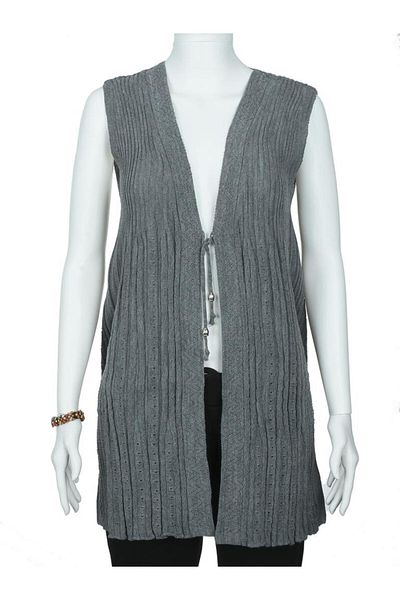 Sanalbolluk Buttonless Model Lace-Up Women's Knitwear Vest