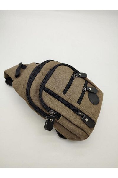 Sanalbolluk Small Size Simple Model Men's Hand and Chest Bag Khaki Color