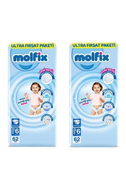 Molfix Bebek Bezi Ultra Fırsat Paketi 6 Numara 62 Adet X 2 Paket