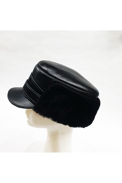 Sanalbolluk American Model Black Color Leather Hat