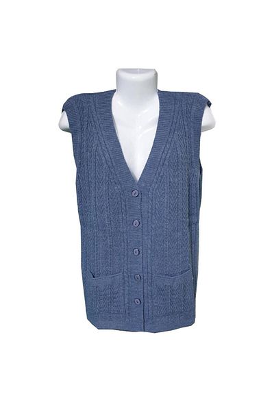 Sanalbolluk Knitted Model Oversize Women's Sleeveless Vest with Pockets