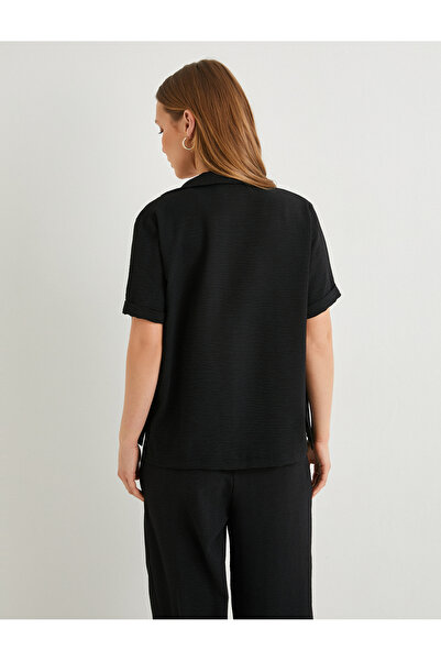 Koton Texturált standard szabású rövid ujjú ing - gombos