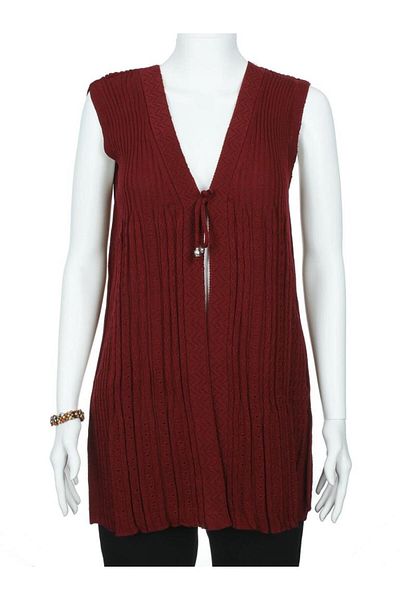 Sanalbolluk Buttonless Model Lace-Up Women's Knitwear Vest