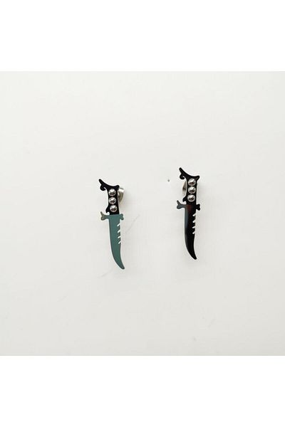 Sanalbolluk Rambo Knife Model Men's Earrings