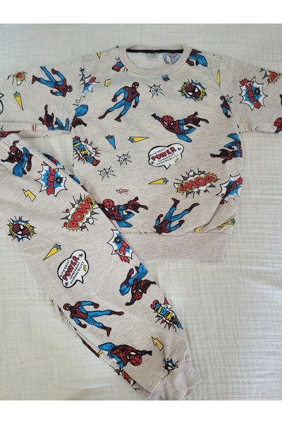 ARTTMACRAME Spiderman Desenli Şardonlu Çocuk Takım