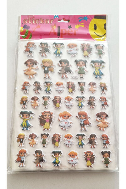 Modellino Kabartma Sticker Etiketler 30x17cm Emoji Kalp Hayvanlar Bayrak Meyv...