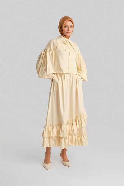 Armine 24Y1638 Model Ruffled Skirt Moonstone