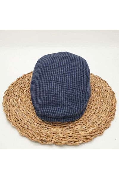 Sanalbolluk Navy Blue Dot Patterned Classic Men's Cap