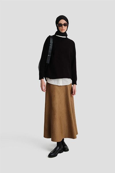 Armine Camel Five-Piece Skirt - Ort1731