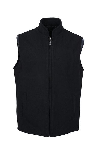Sanalbolluk Stamp Fabric Zippered Men's Vest Black Color