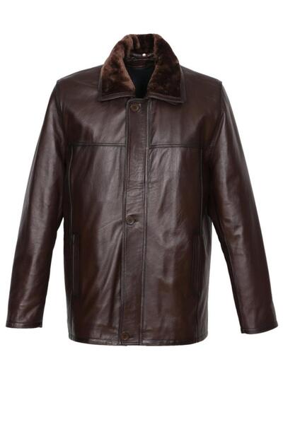 Sanalbolluk Kışlık Erkek Deri Kaban Fındık Renk