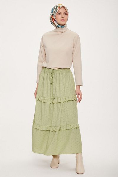 Armine Mint Layered Brode Skirt - 23Y1228