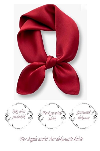 PratikDikisco Μπορντό Σατέν Φουλάρι