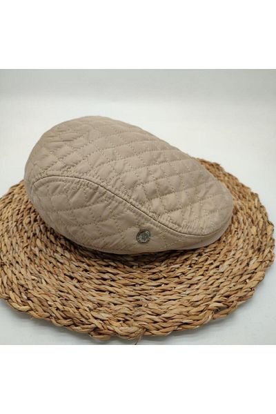 Sanalbolluk Square Stitched Men's Cap Cream Color