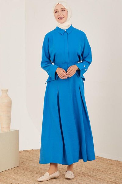 Armine Φούστα Cobalt Modal 23y1427 - Με τσέπες και λάστιχο