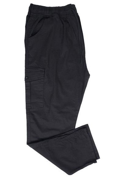 Sanalbolluk Oversize Multi-Pocket Trousers with Elastic Waist Black Color