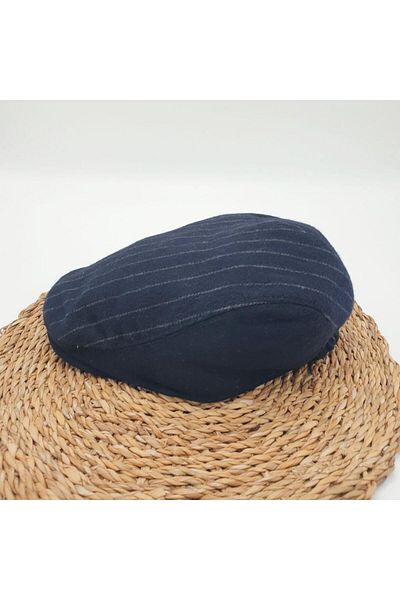 Sanalbolluk Black Color Striped Model Classic Men's Cap