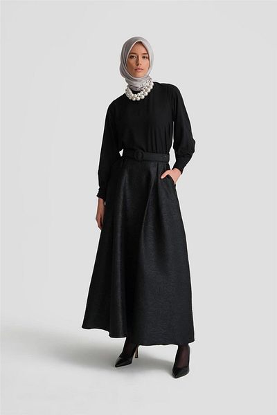 Armine 24K1700 Model Black Jacquard Crinoline