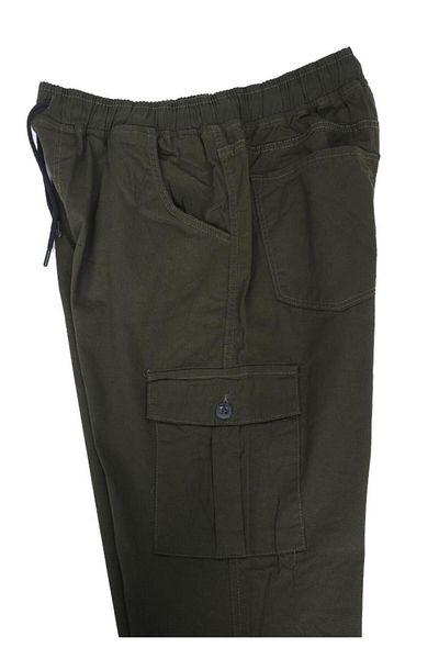 Sanalbolluk Oversize Multi-Pocket Pants with Elastic Waist Khaki Color