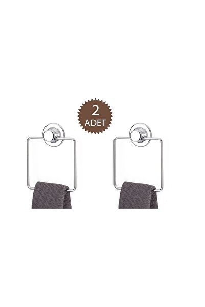 Evistro Krom Vakumlu Banyo Havlu Askısı Kare 2 Adet Gönderilir