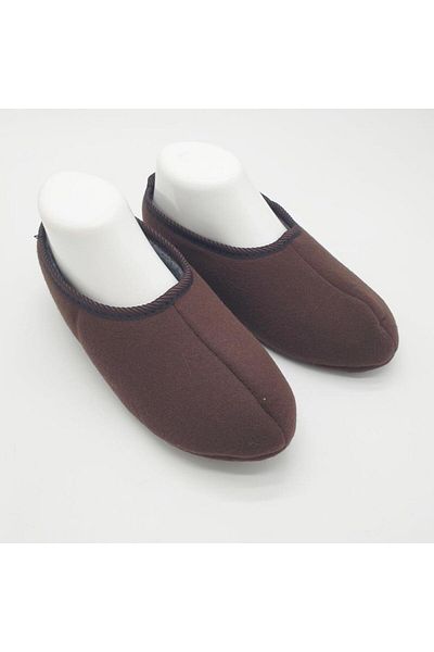 Sanalbolluk Brown Colored Plain Men's Home Shoes Classic Model