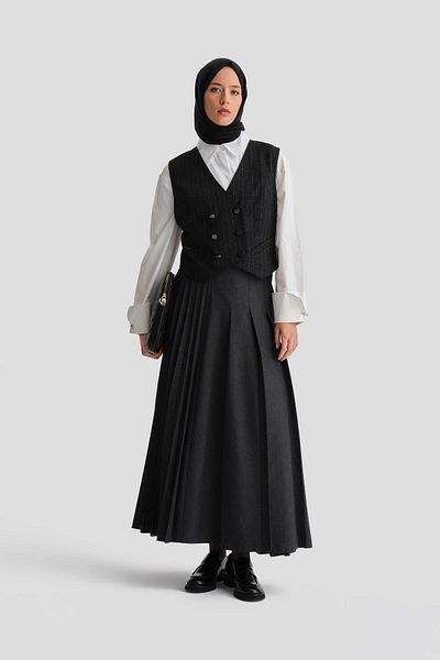 Armine Anthracite Wrap Skirt - 24K1704 Model
