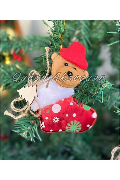 QUEEN AKSESUAR 3D Bright Socks Christmas Polar Bear - Christmas Tree Ornament with Luxury Collection