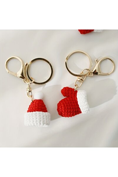 afralya home Aksesuar Yılbaşı Özel Tasarım Noel Baba Eldiven Hediyelik Anahta...