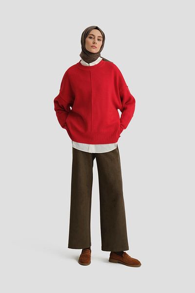 Armine Pantaloni cu picioare drepte din piele intoarsa kaki - 24k2704