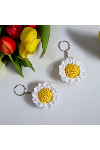 FİYPER Papatya Anahtarlık El örgüsü 2 Adet