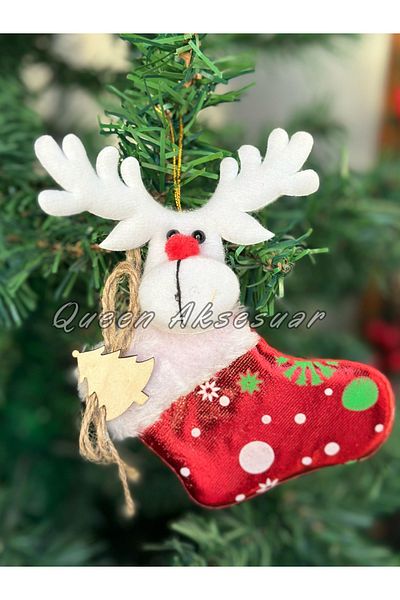 QUEEN AKSESUAR Luxury Collectable Christmas Tree Ornament Bright Stocking Christmas Deer with Deer 3D Toy Decor Tree