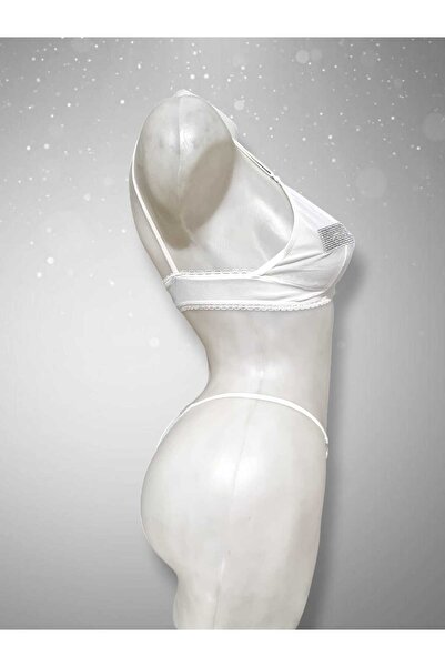 enmodaiçgiyim Ванільний секрет Екру з камінцями Жіночий бюстгальтер