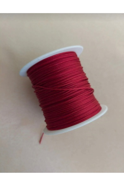 SESİKA HOBİ 100 Metre Koyu Kırmızı Renk Paraşüt İpi 0.8 Mm Kolye Bileklik İpi